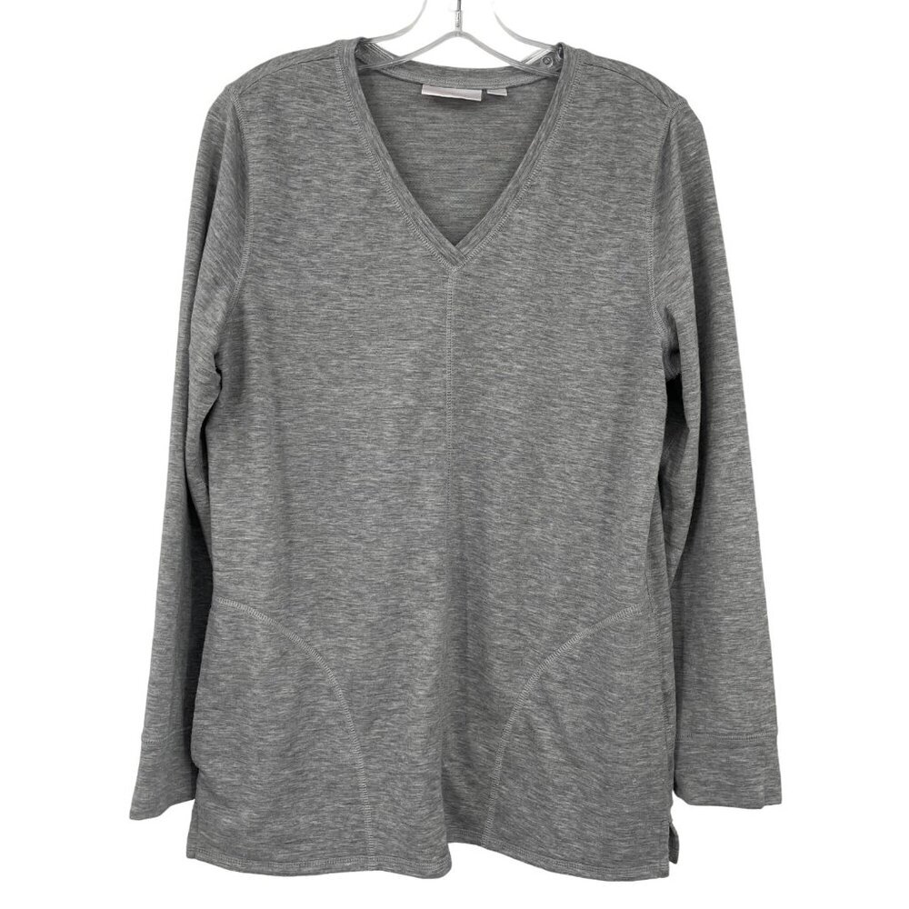 Belle by Kim Gravel Luxe French Terry Change of Seasons Tunic‎ Women's S Grey